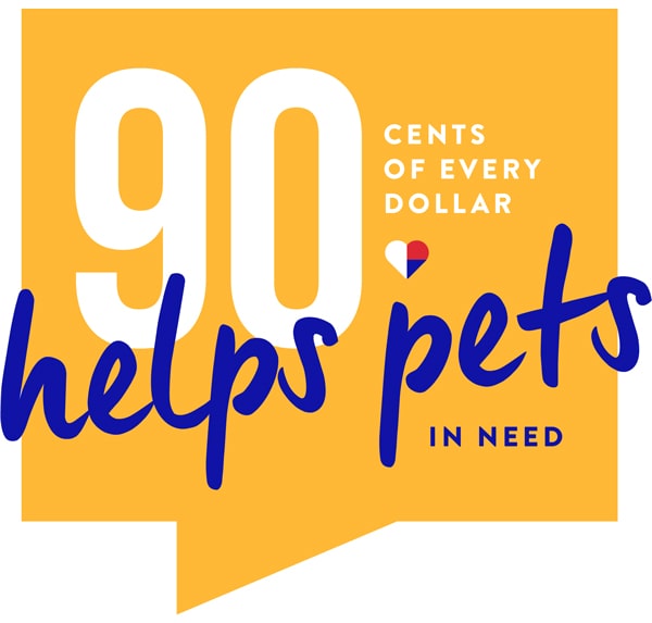 90 cents of every dollar helps pets in need